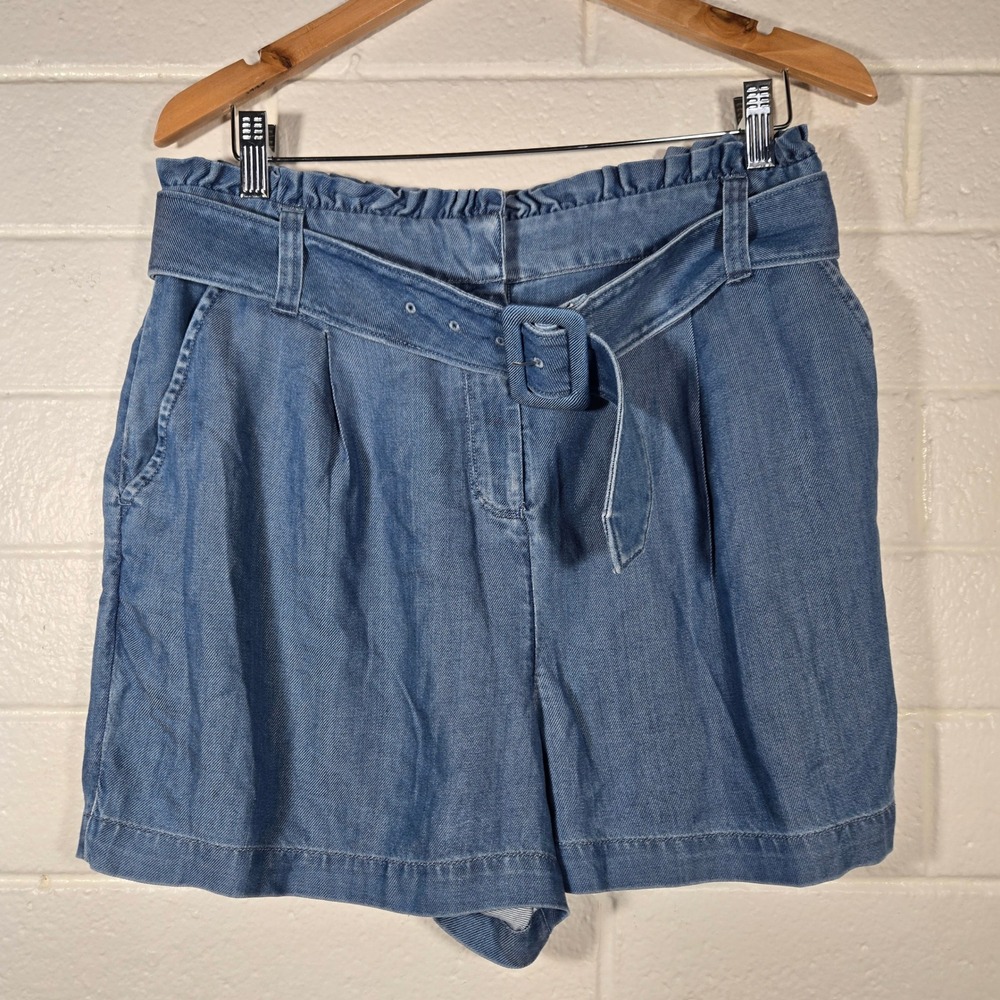 Vineyard Vines Belted Shorts 12 Tencel Paperbag High Rise Casual Summer Ruffle